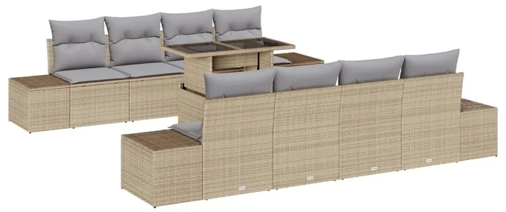 vidaXL Σετ Καναπέ Κήπου 7 pcs μπεζ και ανοιχτό γκρι 100 x 55 x 73 εκ