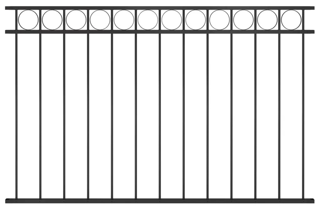 vidaXL Πάνελ Περίφραξης Ατσάλινο Μαύρο 1,7x1 μ.