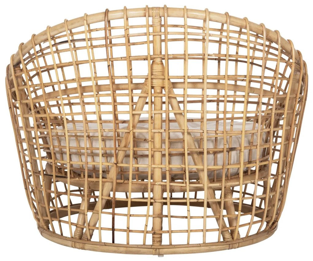 Καρέκλα - Πολυθρόνα ENTO C9814 Φυσικό Rattan με Λευκό Μαξιλάρι 106x94x82Yεκ. 106x94x82 εκ.