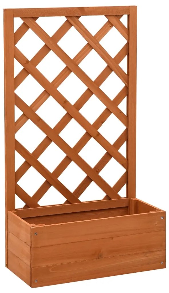 vidaXL Γλάστρα Κήπου με Καφασωτό Πορτοκαλί 50x25x90 εκ. Ξύλο Ελάτης