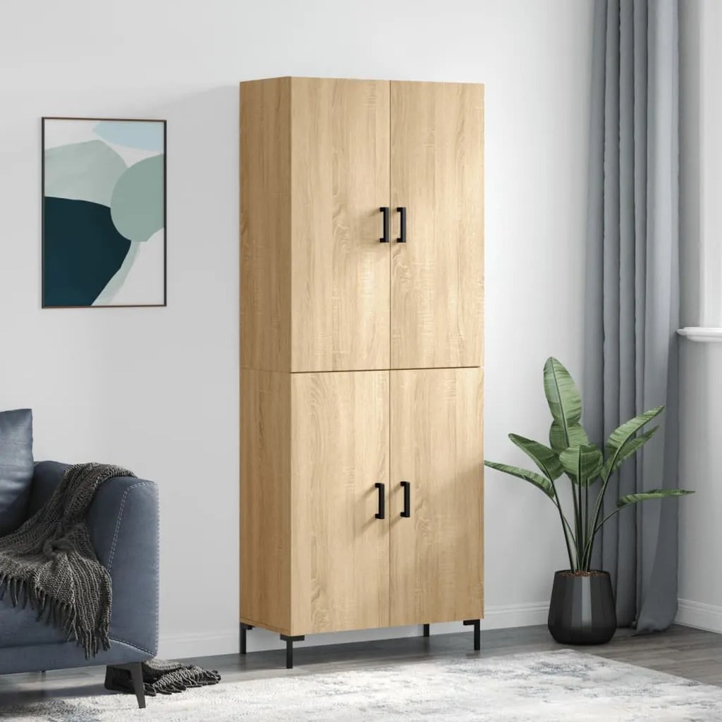 vidaXL Ντουλάπι Sonoma δρυς 69,5 x 34 x 180 εκ. από Επεξεργασμένο Ξύλο