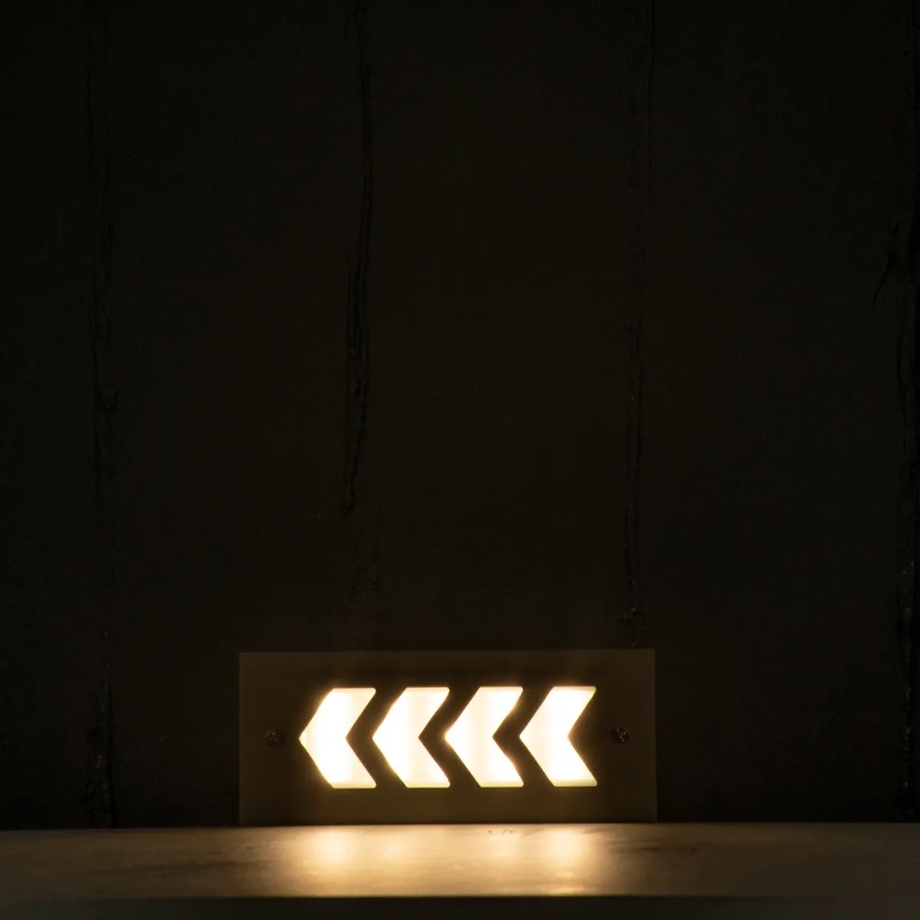 GloboStar WALLLIGHT-ARINA 90670 Χωνευτό Φωτιστικό Τοίχου LED 6W 660lm 120° DC 24V Αδιάβροχο IP67 Μ17 x Π7 x Υ5.5cm Θερμό Λευκό 3000K - Ανοξείδωτο Ατσάλι - 3 Years Warranty - 90670