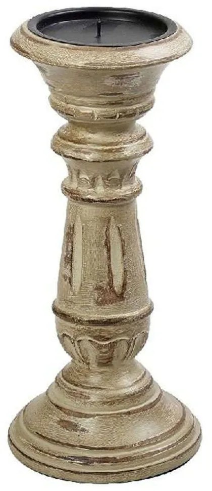 Κηροπήγιο PIG218 23cm Brown-Green Espiel Wood