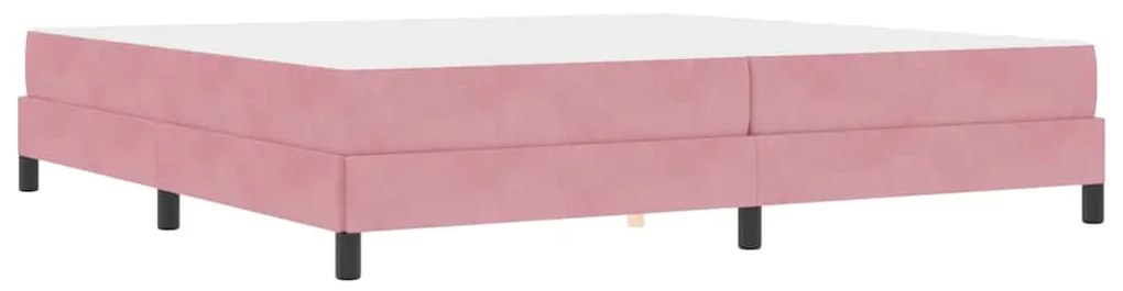 vidaXL Κρεβάτι box spring με στρώμα με στρώμα Ροζ 200 x 200 cm Βελούδο
