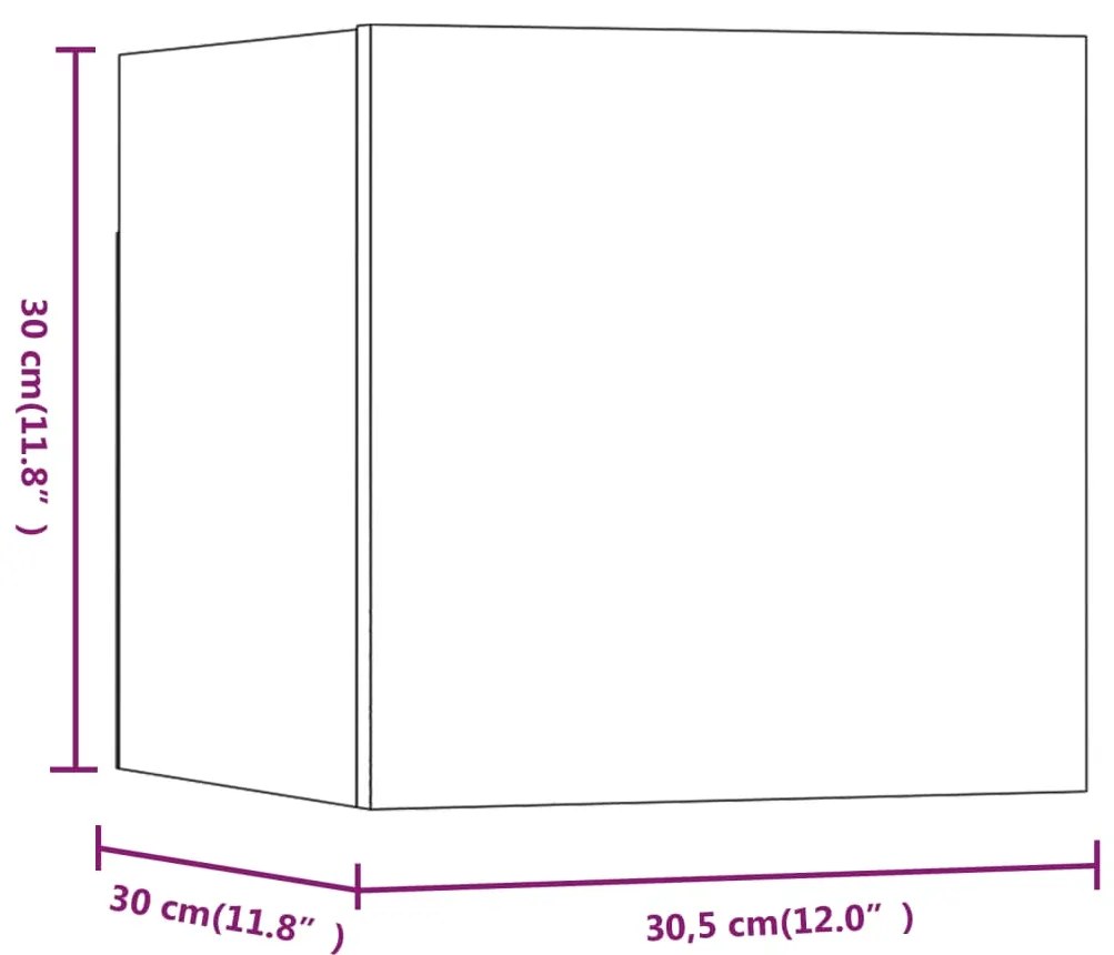 Έπιπλο Τηλεόρασης Επιτοίχιο Καφέ Δρυς 30,5 x 30 x 30 εκ. - Καφέ