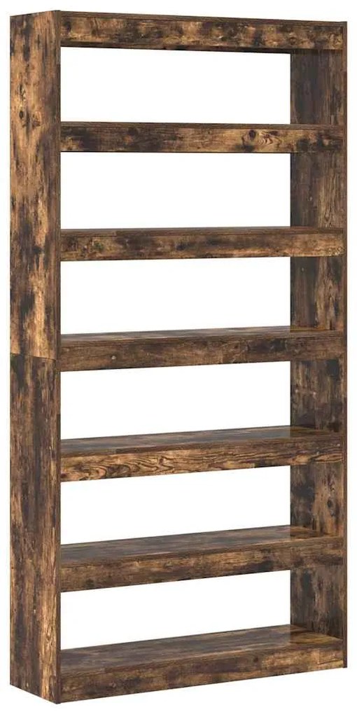 vidaXL Βιβλιοθήκη Καπνιστό Δρύς 100 x 30 x 198 εκ. Επεξεργασμένο ξύλο