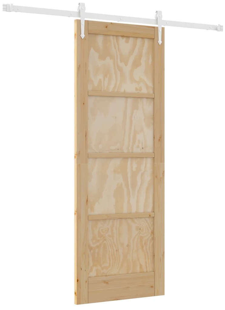 vidaXL Συρόμενη Πόρτα με Σετ Εξαρτημάτων 73.5x198.5 cm Μασίφ Ξύλο Πεύκου