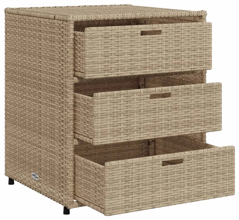 vidaXL Ντουλάπι Αποθήκευσης Κήπου Beige 55x59x69 εκ. Συνθετικό Ρατάν