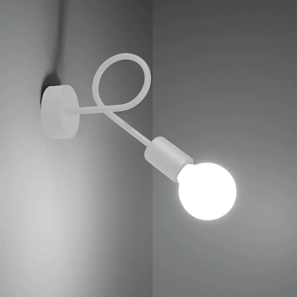 Φωτιστικό τοίχου LOOP λευκό ατσάλι/1xmax 15W LED