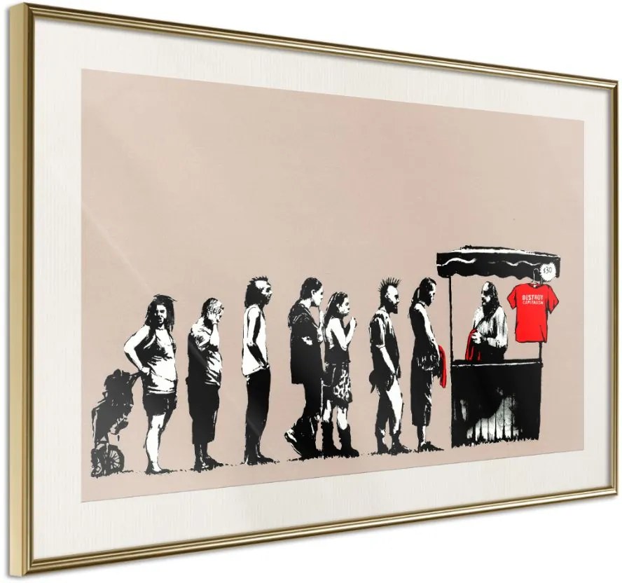 Αφίσα - Banksy: Festival - 30x20 - Χρυσό - Με πασπαρτού