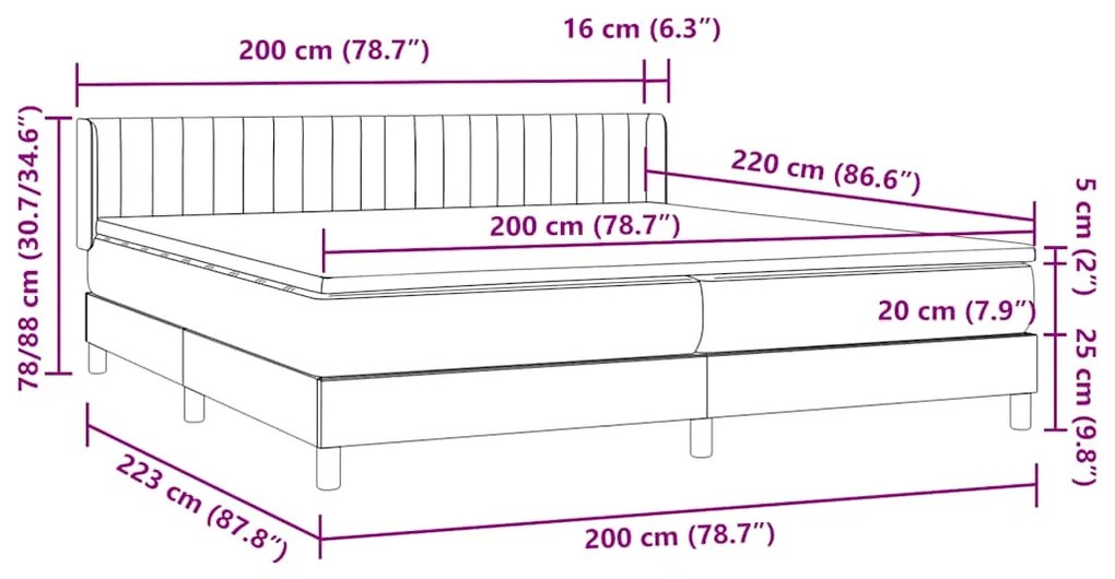 BOX SPRING ΚΡΕΒΑΤΙ ΜΕ ΣΤΡΩΜΑ ΑΝΟΙΧΤΟ ΓΚΡΙ 200X220 ΕΚ. ΒΕΛΟΥΔΙΝΟ 3318339