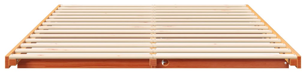vidaXL Κρεβάτι δαπέδου Καφέ κεριού 140 x 200 cm Μασίφ ξύλο πεύκου