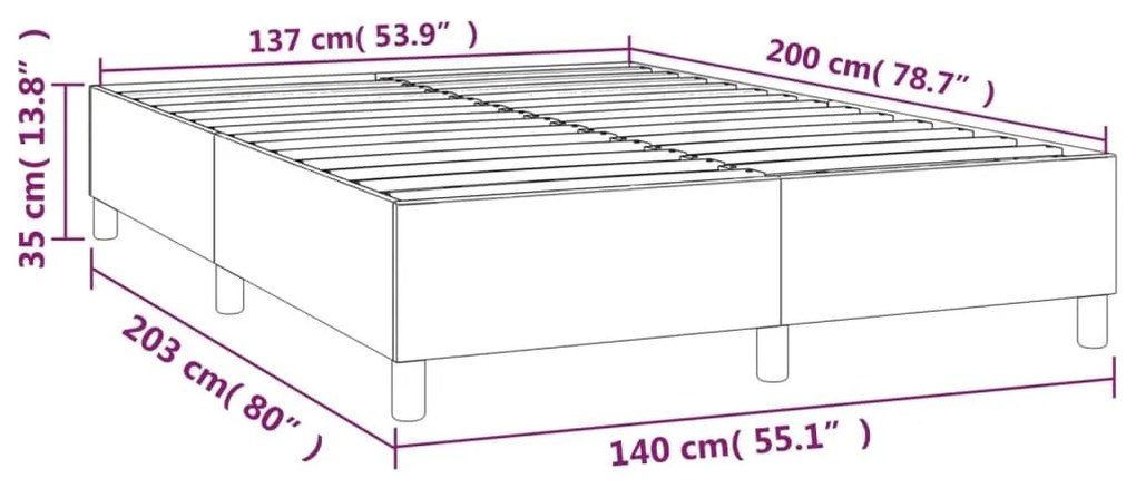 Πλαίσιο Κρεβατιού Boxspring Λευκό 140x200 εκ. Συνθετικό Δέρμα - Λευκό