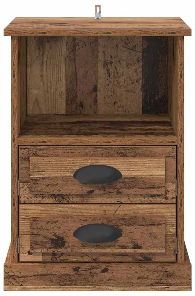 vidaXL Κομοδίνο 2 pcs Παλιό ξύλο 36 x 43 x 60 εκ Επεξεργασμένο ξύλο