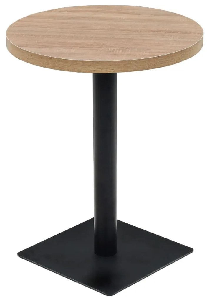 vidaXL Τραπέζι Bistro Στρογγυλό Χρώμα Δρυός 60 x 75 εκ. MDF / Ατσάλι