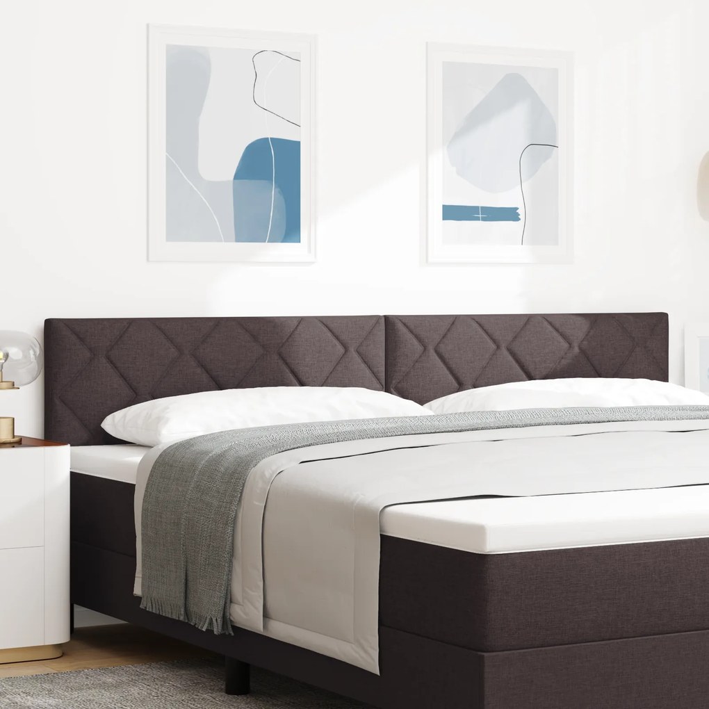 vidaXL LED Κεφαλάρι Σχεδίασης Διαμαντιών Σκούρο Καφέ 200 εκ. Υφασμάτινο