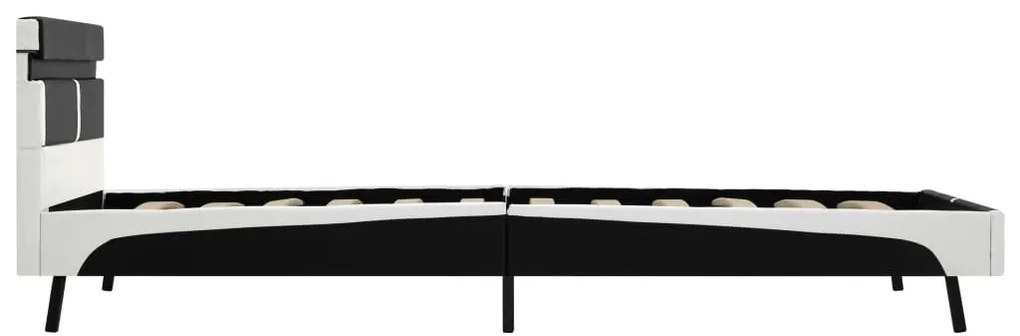 vidaXL Πλαίσιο Κρεβατιού με LED Μαύρο 90 x 200 εκ. Συνθετικό Δέρμα