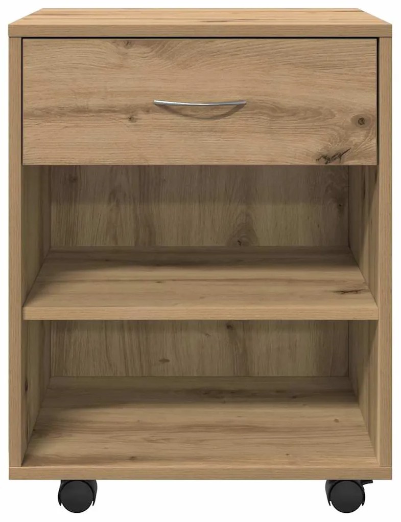 vidaXL Ντουλάπι Τροχήλατο Αρτισιανή Δρυς 46x36x59 εκ. Επεξεργ. Ξύλο