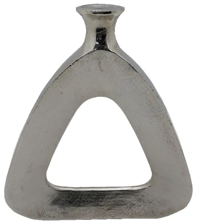 ABSTRACT TRIANGLE ΒΑΖΟ ΑΛΟΥΜΙΝΙΟ SILVER NICKEL 33x5xH38cm - 029017