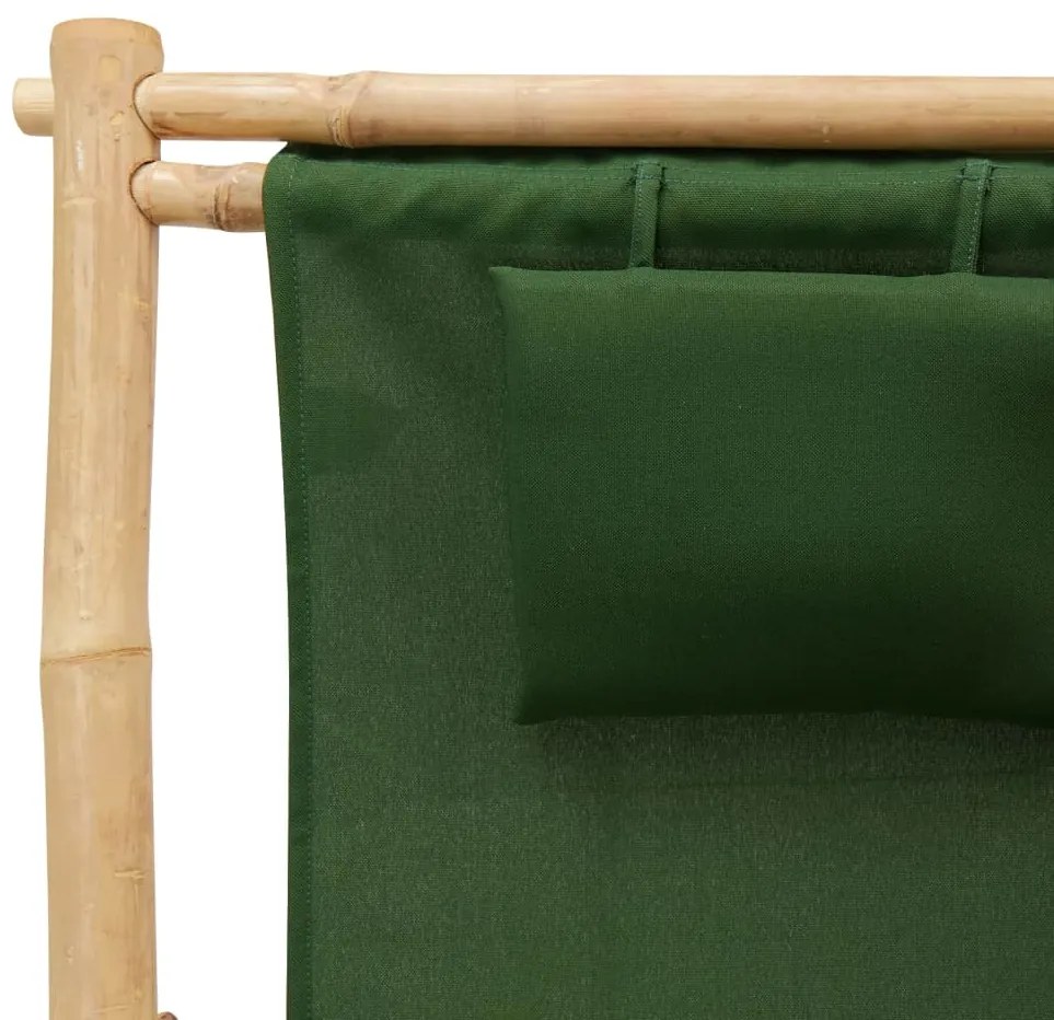 vidaXL Σεζλόνγκ Πράσινη από Μπαμπού και Καραβόπανο
