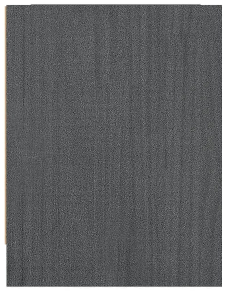 Κομοδίνο Γκρι 40 x 30,5 x 40 εκ. από Μασίφ Ξύλο Πεύκου - Γκρι