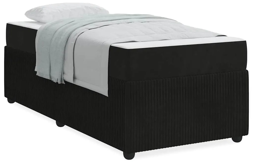 vidaXL Σκελετός Κρεβατιού με στρώμα Μαύρο 80 x 200 cm ύφασμα