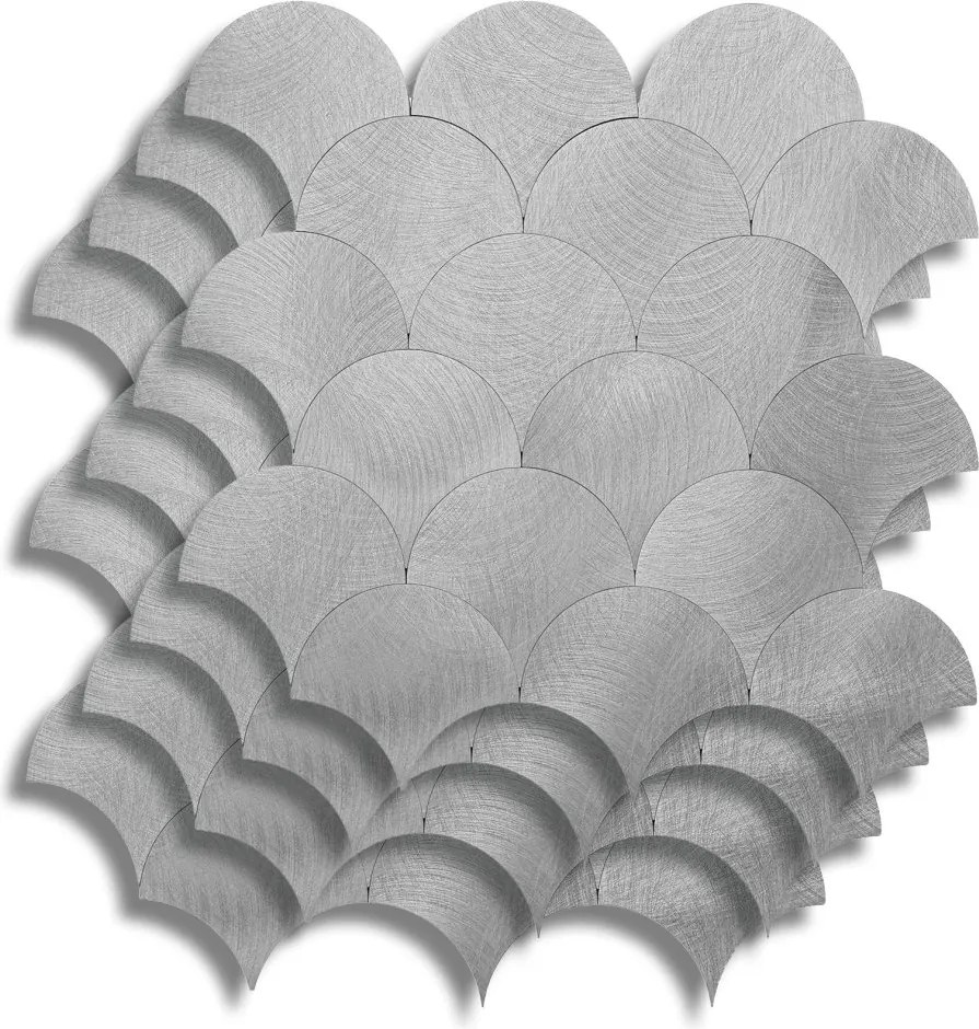 Αυτοκόλλητα Πλακάκια (Σετ 4τμχ) L-C Scale Chrome 1770164