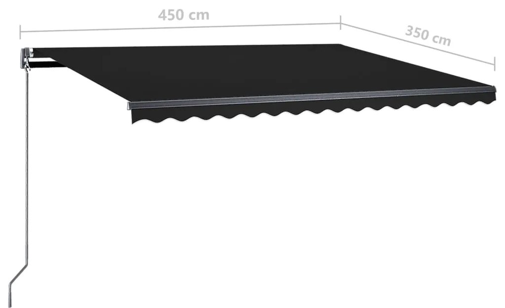 Τέντα Αυτόματη Ανεξάρτητη Ανθρακί 450x350 εκ. - Ανθρακί