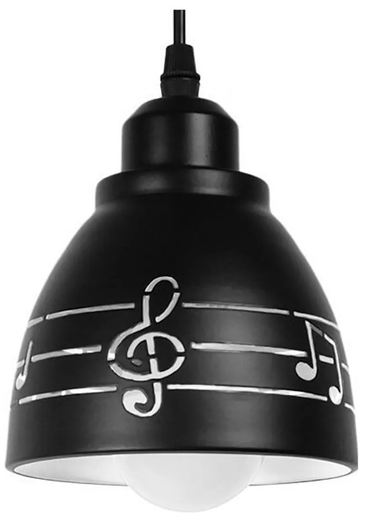 GloboStar NOTA Μοντέρνο Κρεμαστό Φωτιστικό Μονόφωτο Καμπάνα, Ντουί E27 Μαύρο Χρώμα