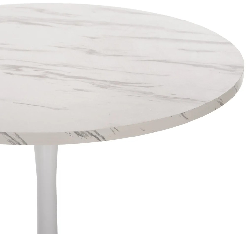 ΤΡΑΠΕΖΙ ΤΡΑΠΕΖΑΡΙΑΣ ROLLO HM9421.01 ΣΤΡΟΓΓΥΛΟ WHITE MARBLE Φ90x74Y εκ.