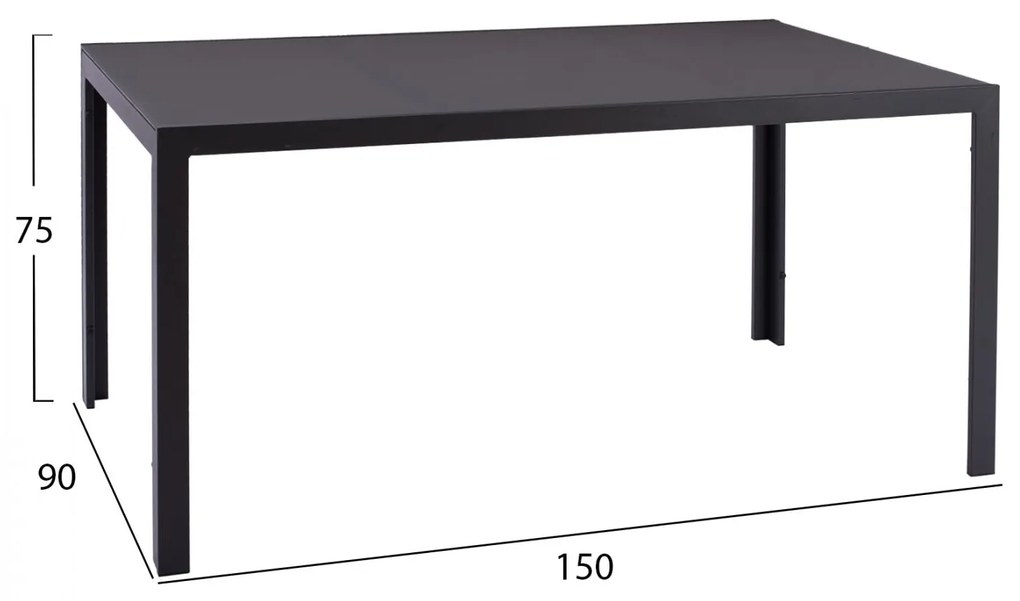 Σετ κήπου Τραπεζαρία HM11521.01 7 τεμ Γκρί με Τραπέζι 150x90x75 εκ. & 6 Καρέκλες με Μαξιλάρι