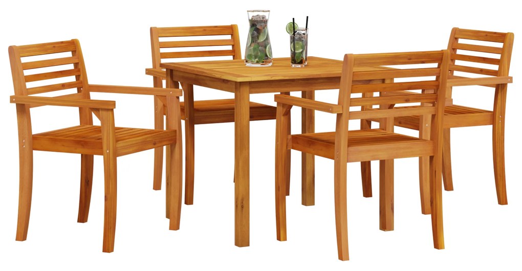 vidaXL Σετ Δείπνου Κήπου 5 pcs Φυσικό ξύλο 85 x 85 x 75 cm