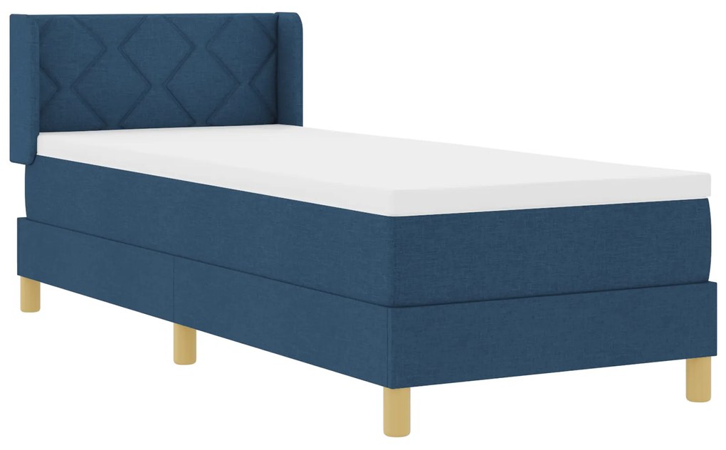 vidaXL Κρεβάτι με Στρώμα Box Spring - Μπλε, 80 x 200 εκ, ύφασμα