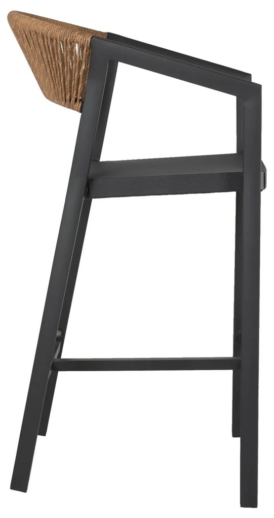ΣΚΑΜΠΟ ΑΛΟΥΜΙΝΙΟΥ ΜΕ ΜΠΡΑΤΣΑ ΑΝΘΡΑΚΙ PE RATTAN TEXTLINE 56x58x105Y εκ. 56x58x105 εκ.