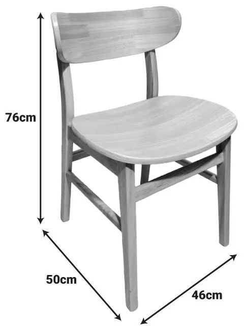 Καρέκλα Lumnia rubberwood σε φυσική απόχρωση 46x50x76εκ 2αδα 46x50x76 εκ.
