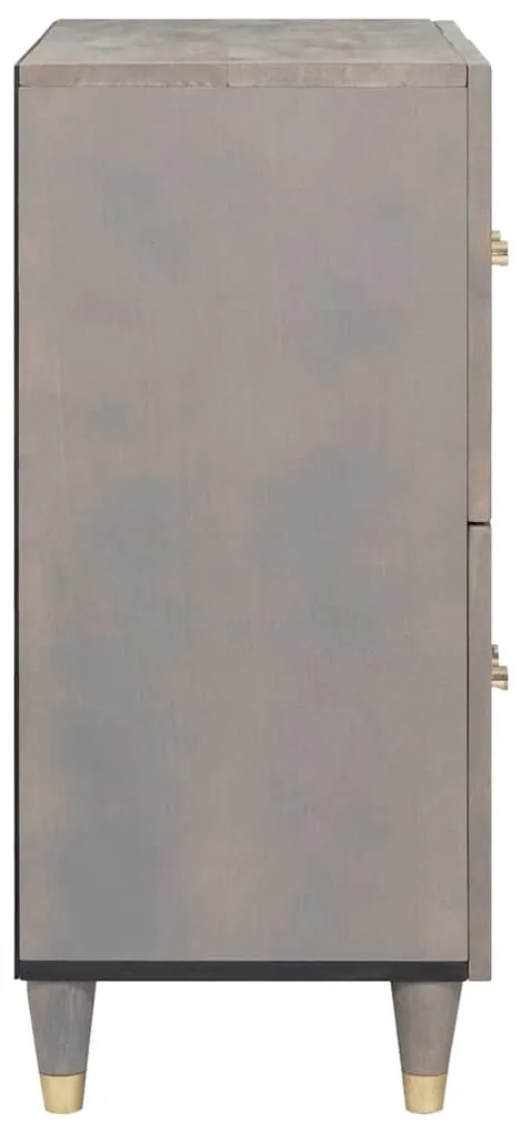 vidaXL Πλαϊνό γραφείο Γκρι και Χρυσό 60 x 33 x 75 cm Μασίφ ξύλο μάνγκο