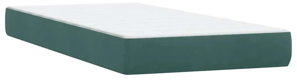 Κρεβάτι Boxspring με Στρώμα Σκούρο Πράσινο 180x210εκ. Βελούδινο - Πράσινο