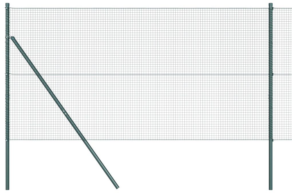 vidaXL Σέτ Πόλων Φράχτη Σετ 2 Πράσινο Ατσάλι, PVC 10 x 1 μ Ανθεκτικό