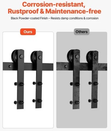 VEVOR 10FT Sliding Barn Door Hardware Kit for Single Sliding Barn Door I-shape
