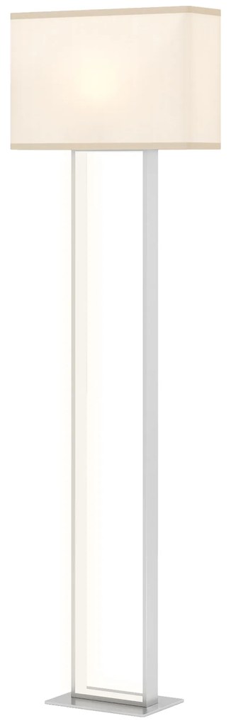 HOMCOM Μοντέρνο φωτιστικό δαπέδου, 3 λειτουργίες, ποδοδιακόπτης, ρυθμιζόμενη φωτεινότητα, λινό, λευκό