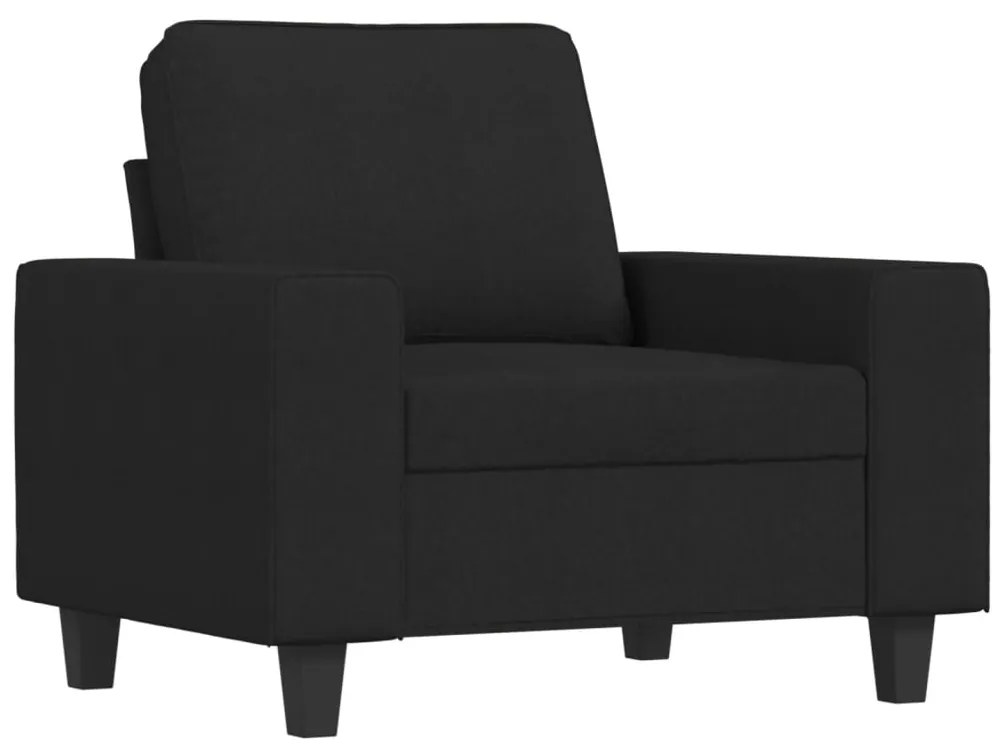 vidaXL Καναπέδες Σετ 3 Τεμ. Μαύροι Υφασμάτινοι