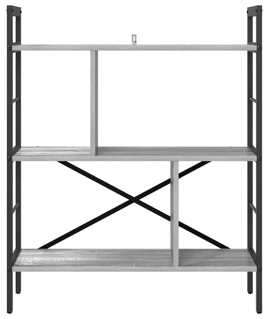 vidaXL Ράφι Βιβλίων Γκρίζο Σονομα 75 x 30 x 91 εκ. Επεξεργασμένο ξύλο
