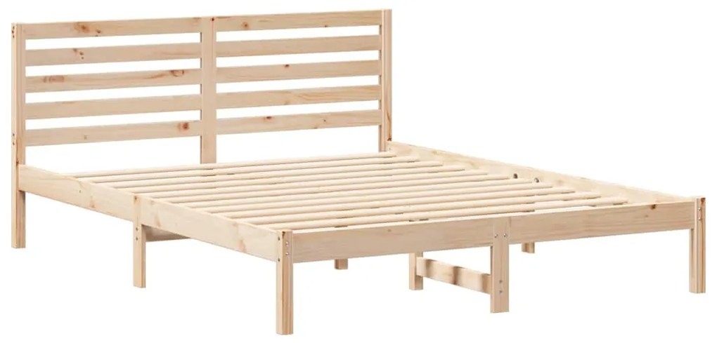 vidaXL Σκελετός Κρεβατιού Καφέ 140 x 200 cm Στερεά ξυλεία πεύκου