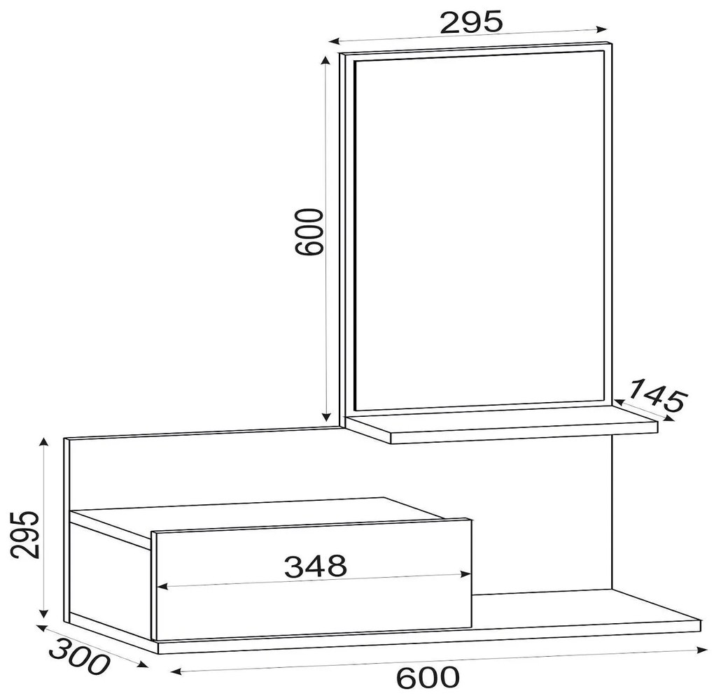 Έπιπλο Εισόδου ArteLibre RODOS Φυσικό 60x30x100cm