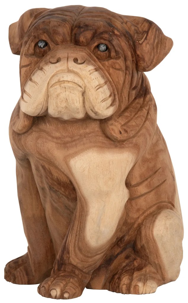Διακοσμητικό Δαπέδου Dozer Bulldog Ξύλο Suar Σε Φυσικό Χρώμα 26x27x40Y εκ.