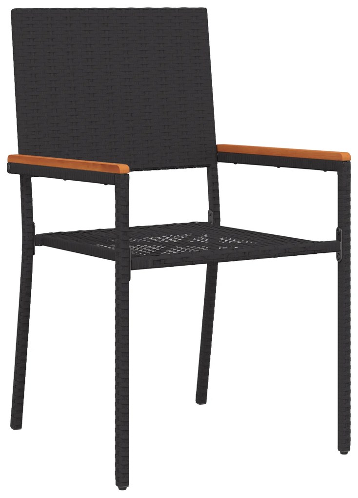 vidaXL Σετ Τραπεζαρίας Κήπου 9 Τεμαχίων Μαύρο Poly Rattan