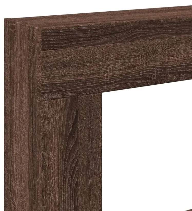vidaXL Πλαίσιο Τζακιού Καφέ Δρυς 81x18x82 εκ. από Επεξ. Ξύλο