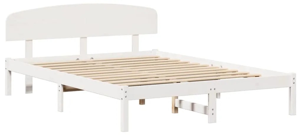 vidaXL Σκελετός Κρεβατιού Λευκό 160 x 200 cm Μασίφ ξύλο πεύκου