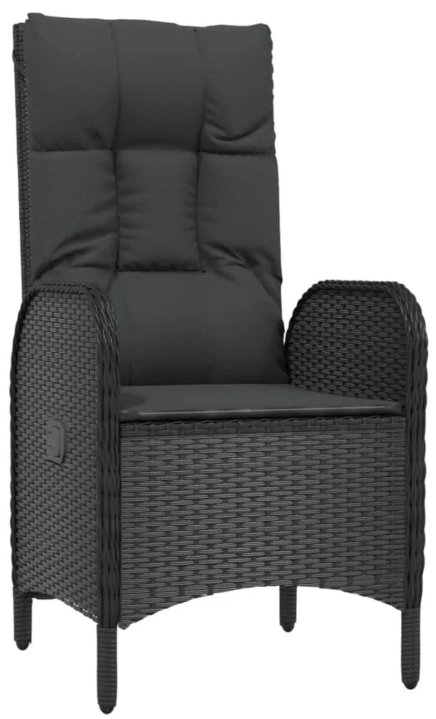 vidaXL Σετ Τραπεζαρίας Κήπου 9 τεμ Μαύρο από Συνθ. Ρατάν με Μαξιλάρια