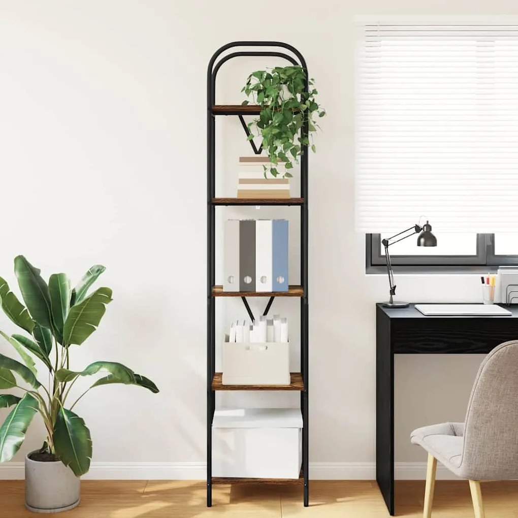 vidaXL Ράφι Βιβλίων Καπνιστό Δρύς 40 x 30 x 183 εκ Επεξεργασμένο ξύλο